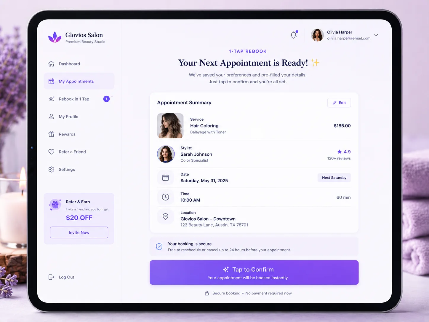 Zelzoni 1-Tap Rebook Mockup