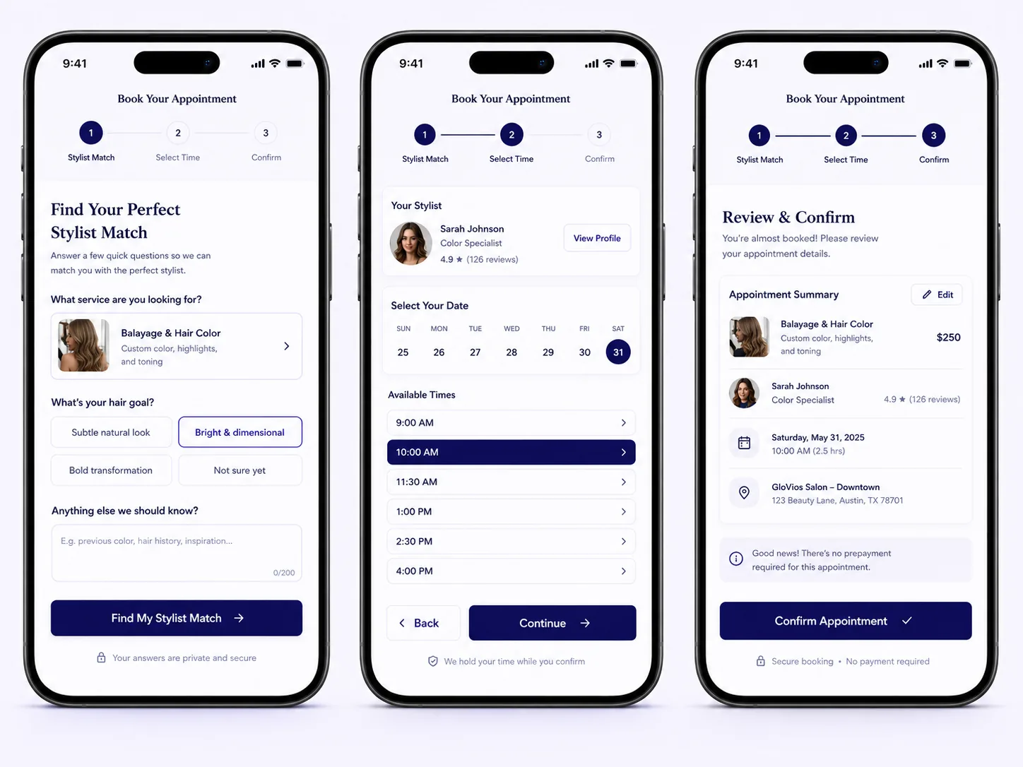 Three-tap re-booking flow